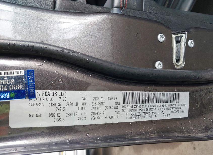 Photo 9 of 2019 Jeep Compass TRAILHAWK 4X4 (VIN 3C4NJDDB2KT849302)