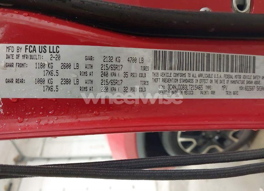 Photo 9 of 2020 Jeep Compass TRAILHAWK 4X4 (VIN 3C4NJDDB3LT215465)