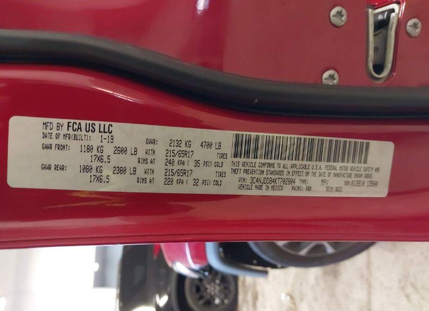 Photo 9 of 2019 Jeep Compass TRAILHAWK 4X4 (VIN 3C4NJDDB4KT702804)