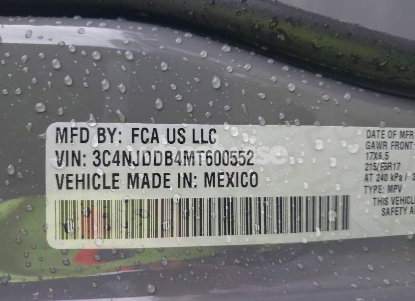 Photo 9 of 2021 Jeep Compass TRAILHAWK 4X4 (VIN 3C4NJDDB4MT600552)