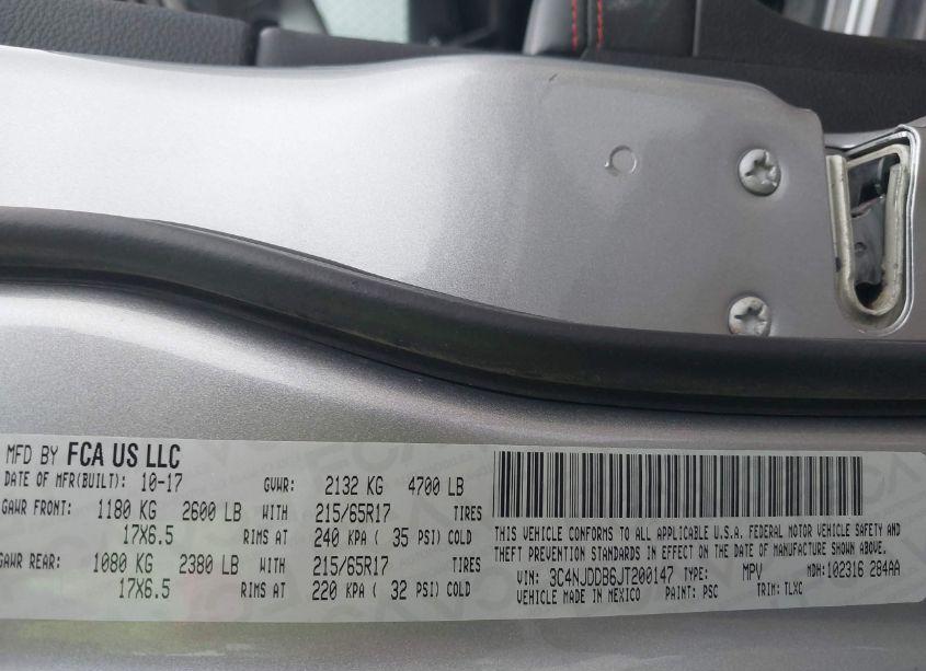 Photo 9 of 2018 Jeep Compass TRAILHAWK 4X4 (VIN 3C4NJDDB6JT200147)