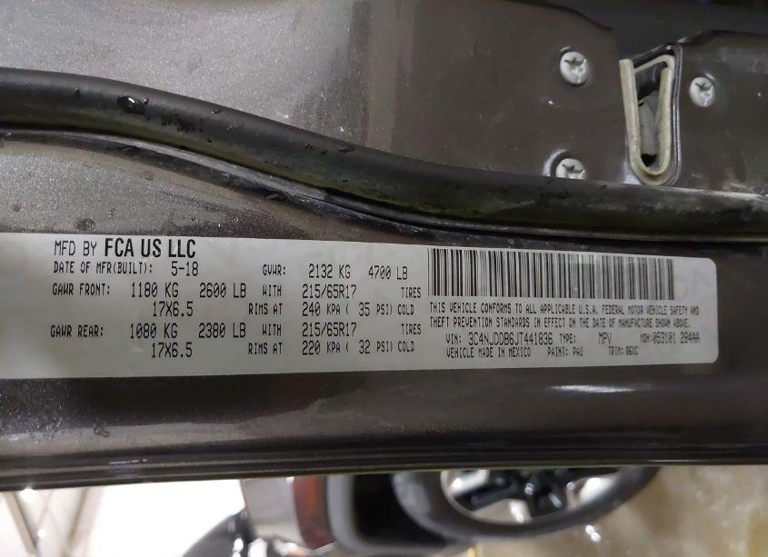 Photo 9 of 2018 Jeep Compass TRAILHAWK 4X4 (VIN 3C4NJDDB6JT441836)