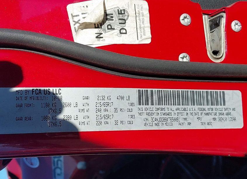 Photo 9 of 2019 Jeep Compass TRAILHAWK 4X4 (VIN 3C4NJDDB6KT650091)