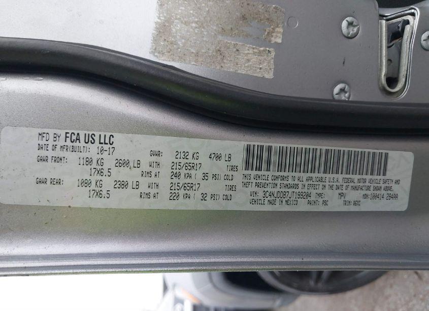 Photo 9 of 2018 Jeep Compass TRAILHAWK 4X4 (VIN 3C4NJDDB7JT199204)