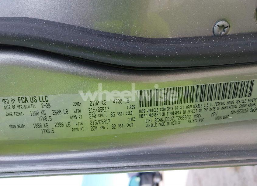 Photo 9 of 2020 Jeep Compass TRAILHAWK 4X4 (VIN 3C4NJDDB7LT208082)