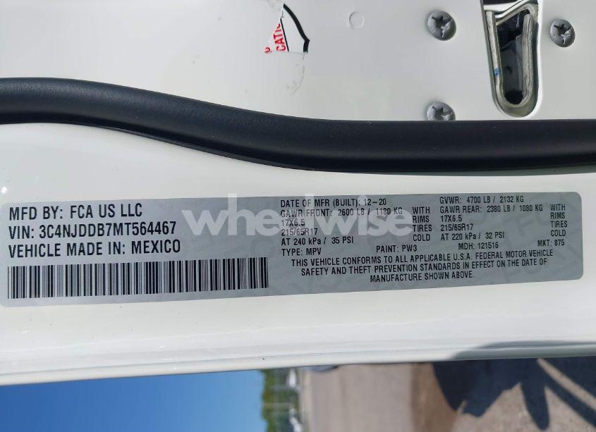 Photo 9 of 2021 Jeep Compass TRAILHAWK (VIN 3C4NJDDB7MT564467)