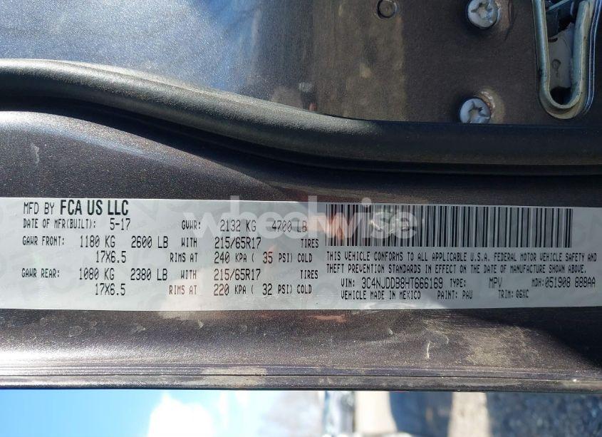 Photo 9 of 2017 Jeep New COMPASS TRAILHAWK 4X4 (VIN 3C4NJDDB8HT666169)