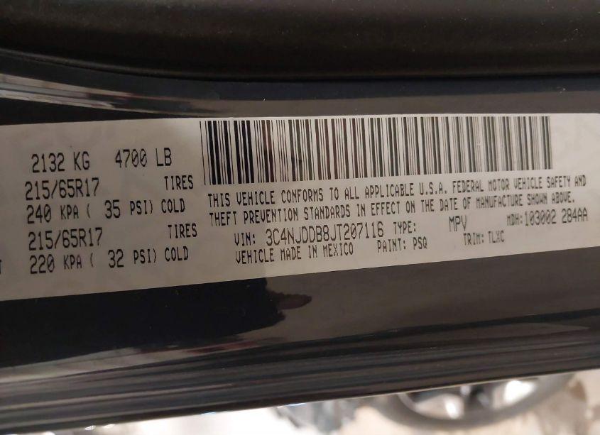 Photo 9 of 2018 Jeep Compass TRAILHAWK 4X4 (VIN 3C4NJDDB8JT207116)