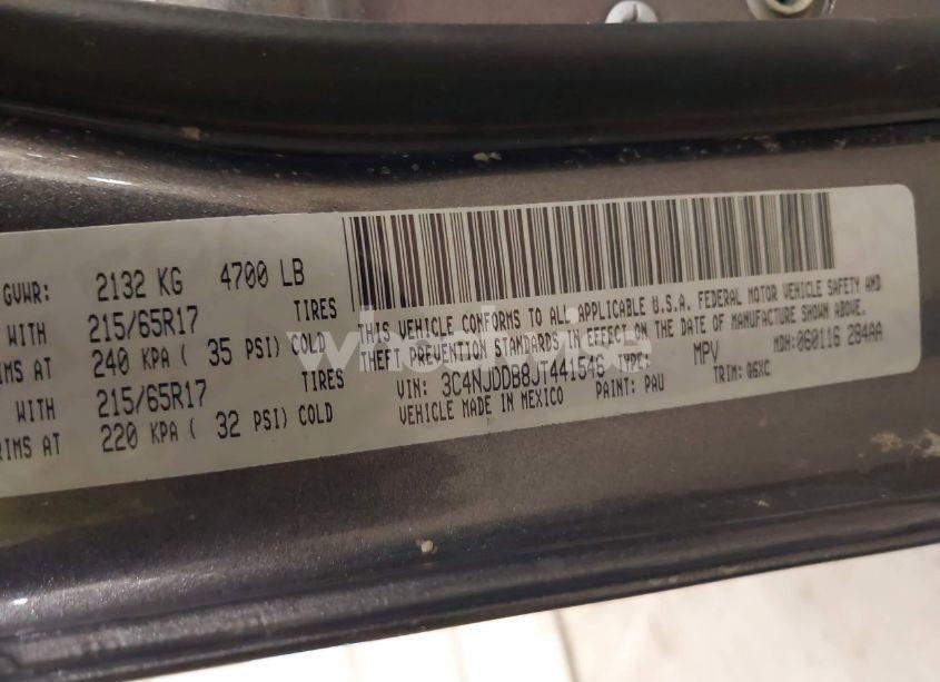 Photo 9 of 2018 Jeep Compass TRAILHAWK 4X4 (VIN 3C4NJDDB8JT441546)