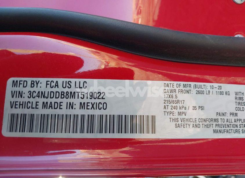 Photo 9 of 2021 Jeep Compass TRAILHAWK 4X4 (VIN 3C4NJDDB8MT519022)