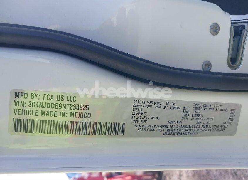 Photo 9 of 2022 Jeep Compass TRAILHAWK 4X4 (VIN 3C4NJDDB9NT233925)