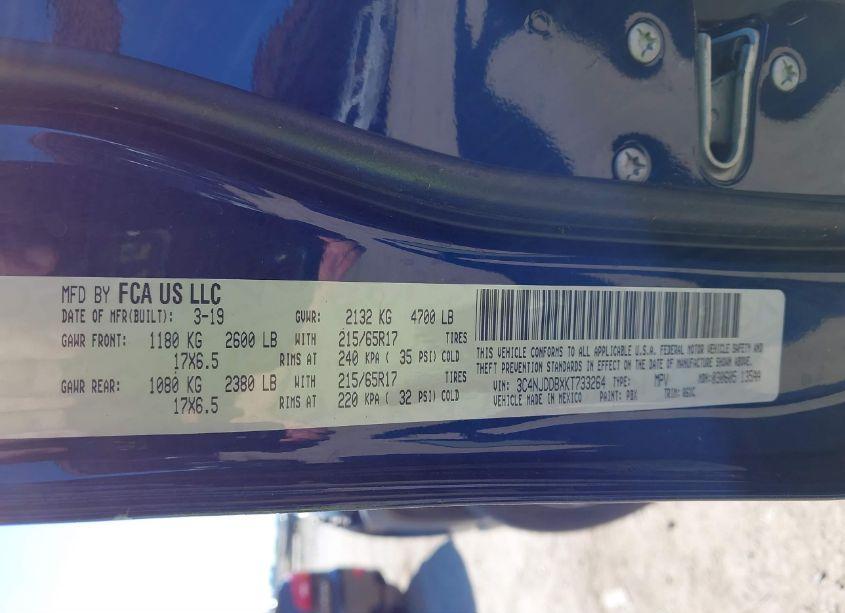 Photo 9 of 2019 Jeep Compass TRAILHAWK 4X4 (VIN 3C4NJDDBXKT733264)