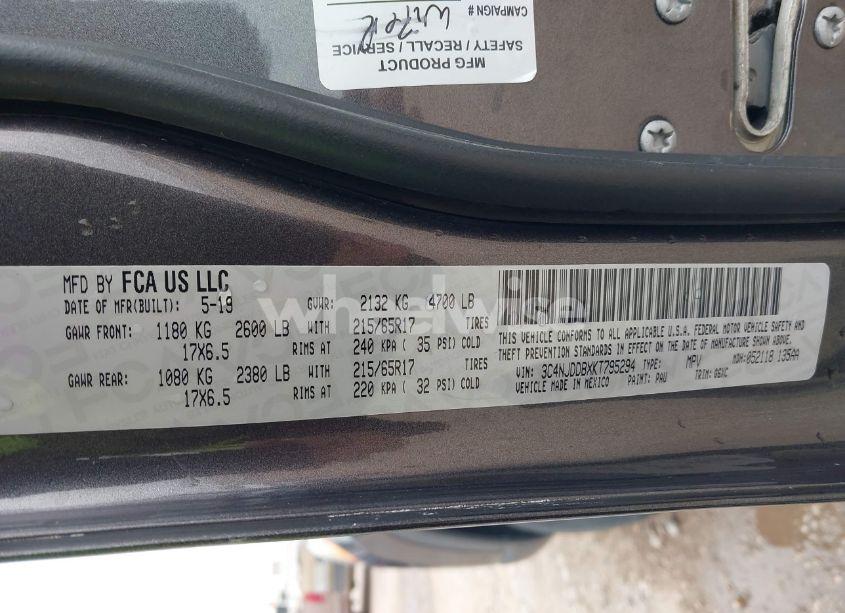 Photo 9 of 2019 Jeep Compass TRAILHAWK 4X4 (VIN 3C4NJDDBXKT795294)