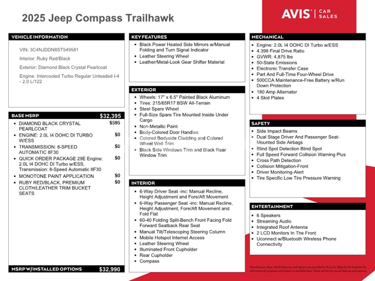 Photo 13 of 2025 JEEP COMPASS TRAILHAWK (VIN 3C4NJDDN8ST549581)