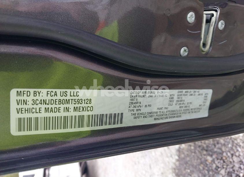 Photo 9 of 2021 Jeep Compass 80TH ANNIVERSARY 4X4 (VIN 3C4NJDEB0MT593128)