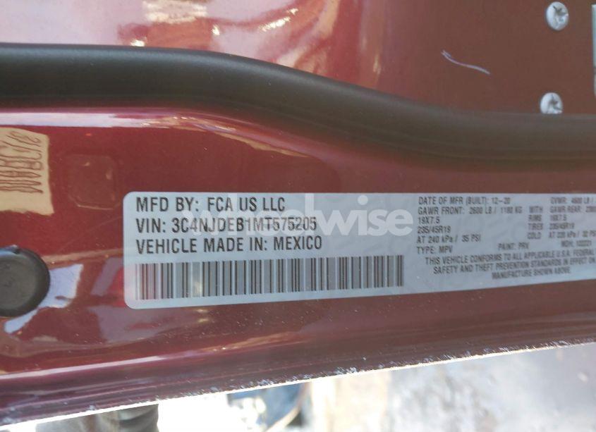 Photo 9 of 2021 Jeep Compass 80TH ANNIVERSARY 4X4 (VIN 3C4NJDEB1MT575205)