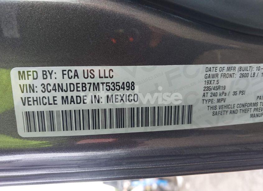 Photo 9 of 2021 Jeep Compass 80TH ANNIVERSARY 4X4 (VIN 3C4NJDEB7MT535498)