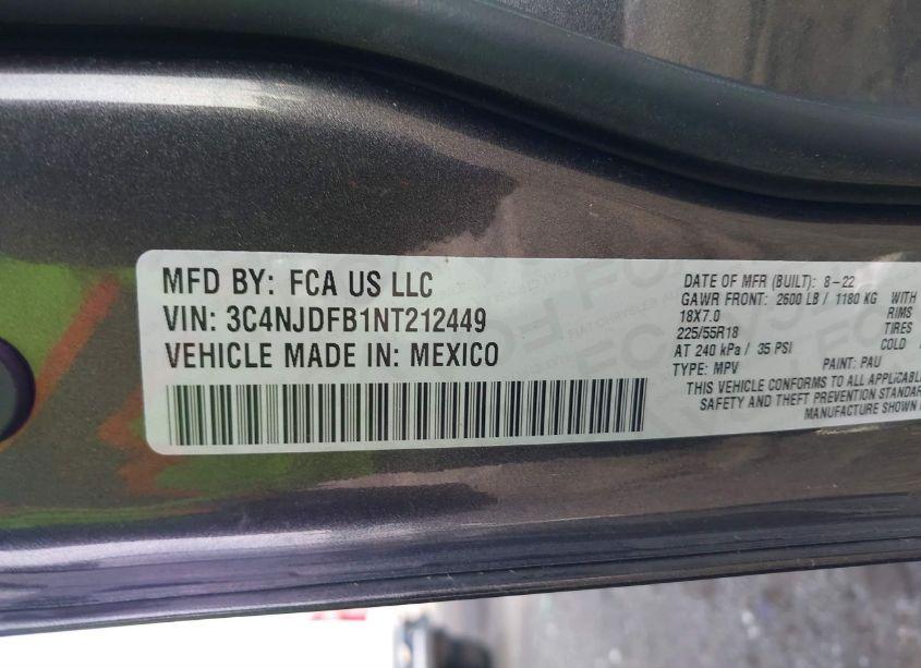 Photo 9 of 2022 Jeep Compass LATITUDE LUX 4X4 (VIN 3C4NJDFB1NT212449)