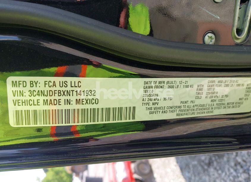 Photo 9 of 2022 Jeep Compass LATITUDE LUX 4X4 (VIN 3C4NJDFBXNT141932)