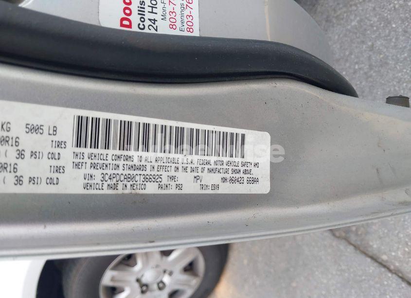 Photo 9 of 2012 Dodge Journey SE/AVP (VIN 3C4PDCAB0CT366925)