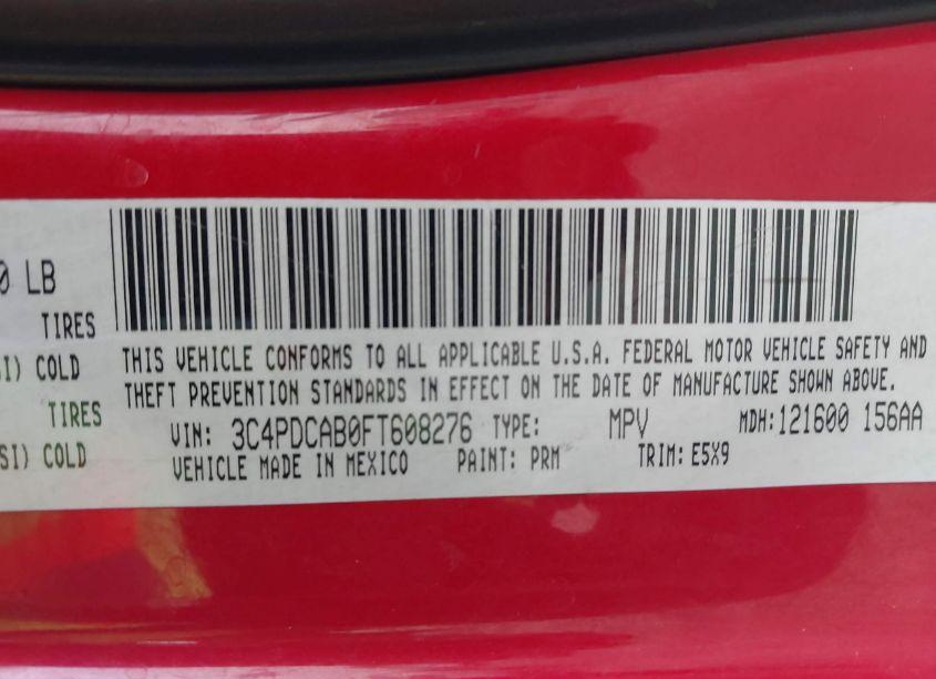 Photo 9 of 2015 Dodge Journey AMERICAN VALUE PKG (VIN 3C4PDCAB0FT608276)