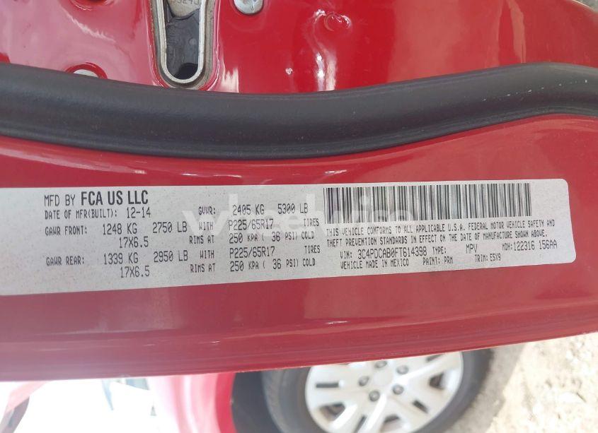 Photo 9 of 2015 Dodge Journey AMERICAN VALUE PKG (VIN 3C4PDCAB0FT614398)