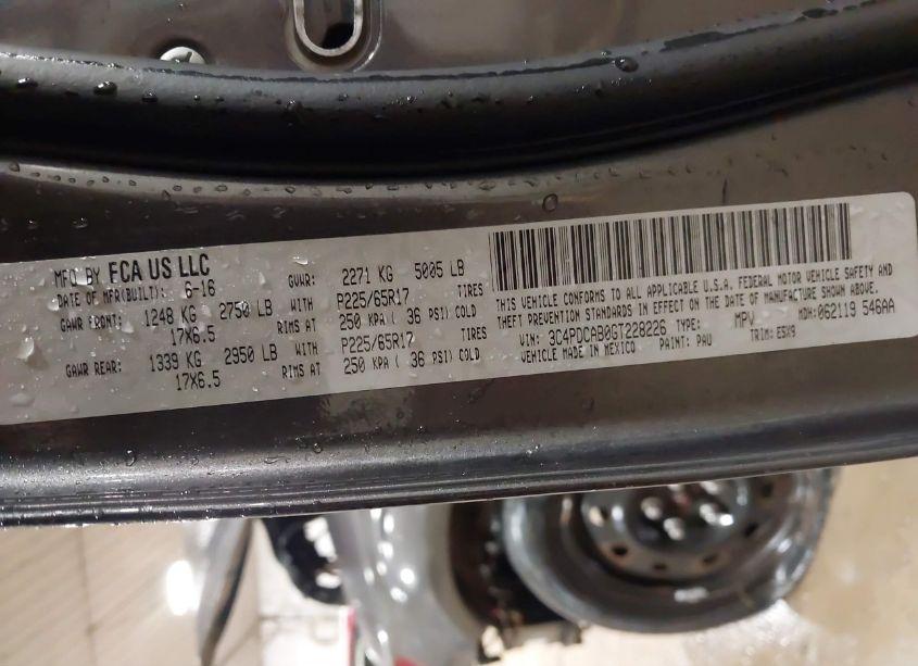 Photo 9 of 2016 Dodge Journey SE (VIN 3C4PDCAB0GT228226)