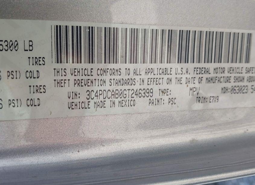 Photo 9 of 2016 Dodge Journey SE (VIN 3C4PDCAB0GT246399)