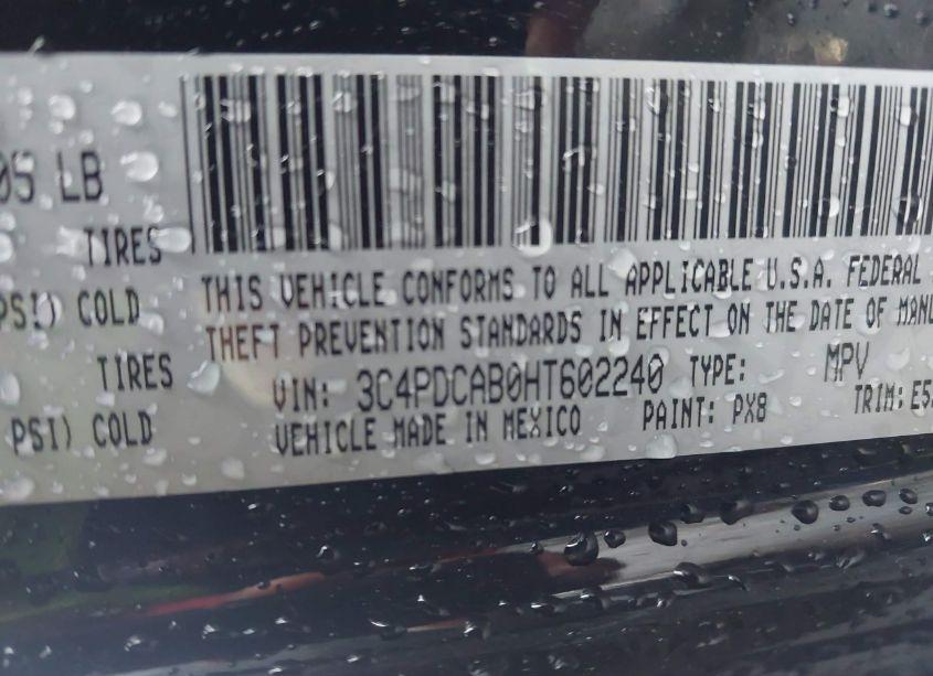 Photo 9 of 2017 Dodge Journey SE (VIN 3C4PDCAB0HT602240)