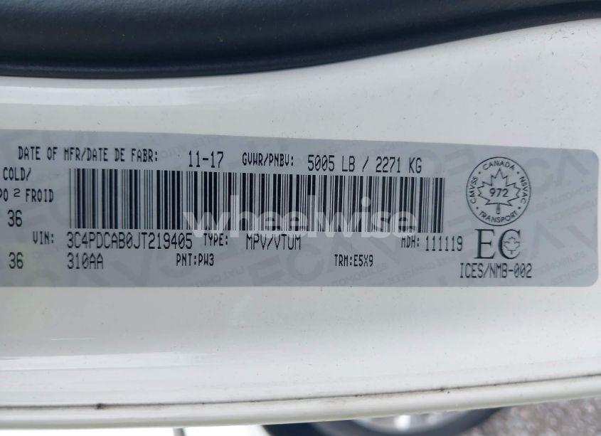 Photo 9 of 2018 Dodge Journey CVP/SE (VIN 3C4PDCAB0JT219405)