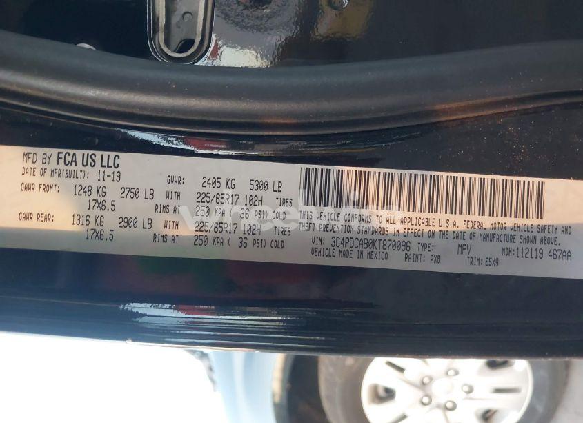 Photo 9 of 2019 Dodge Journey SE VALUE PACKAGE (VIN 3C4PDCAB0KT870096)