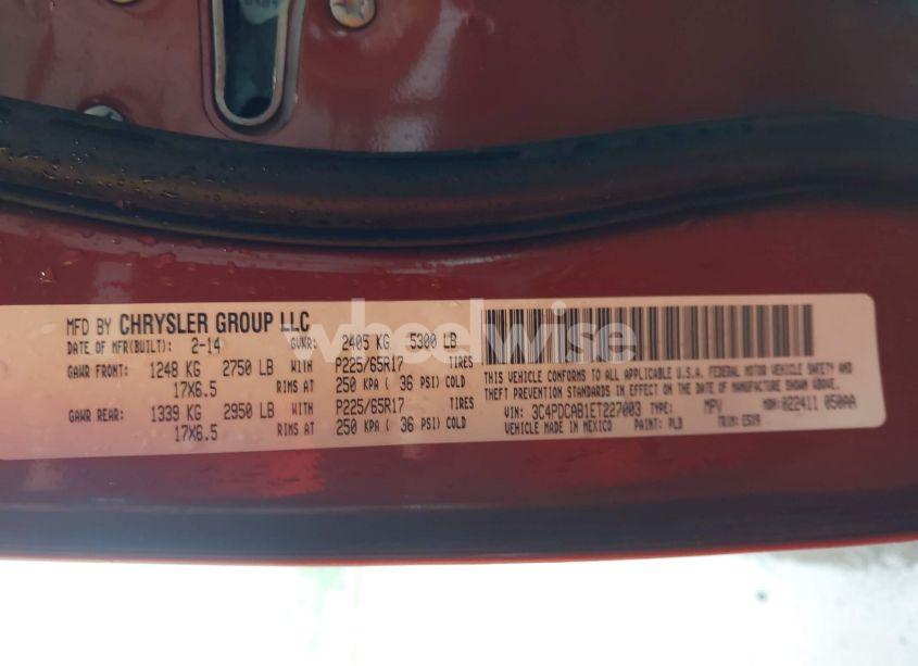 Photo 9 of 2014 Dodge Journey SE (VIN 3C4PDCAB1ET227003)