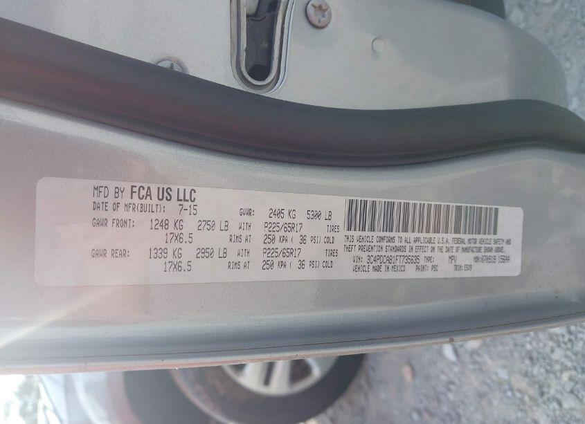 Photo 9 of 2015 Dodge Journey AMERICAN VALUE PKG (VIN 3C4PDCAB1FT735635)