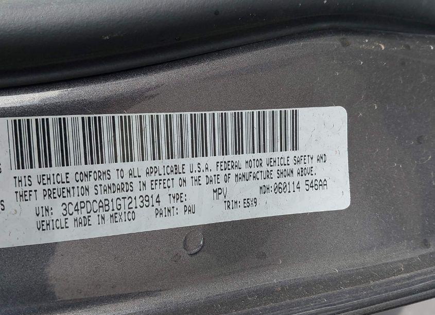 Photo 9 of 2016 Dodge Journey SE (VIN 3C4PDCAB1GT213914)