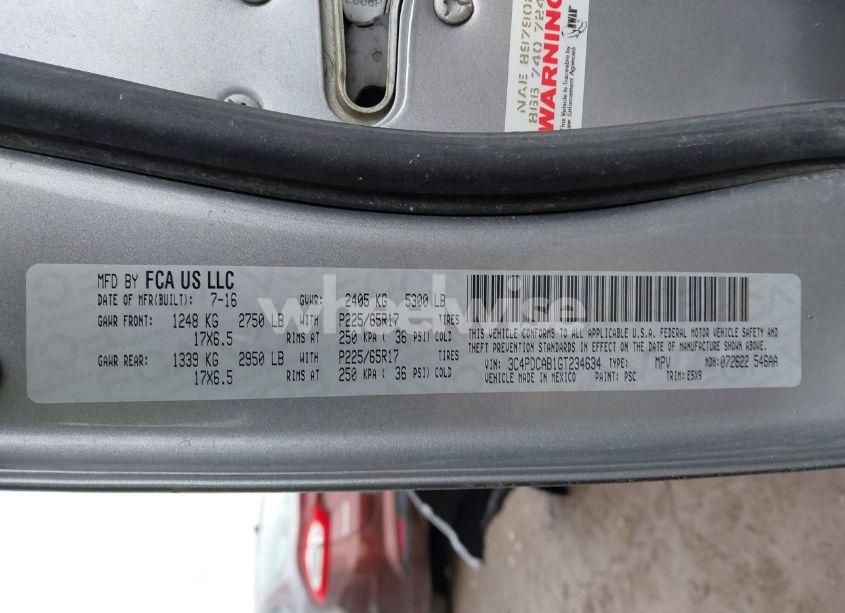 Photo 9 of 2016 Dodge Journey SE (VIN 3C4PDCAB1GT234634)