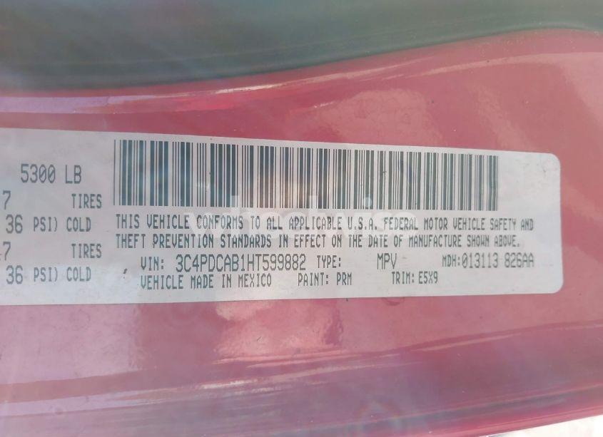 Photo 9 of 2017 Dodge Journey SE (VIN 3C4PDCAB1HT599882)