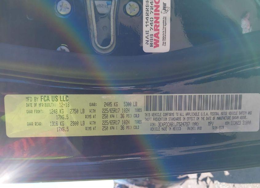 Photo 9 of 2018 Dodge Journey SE (VIN 3C4PDCAB1JT524797)