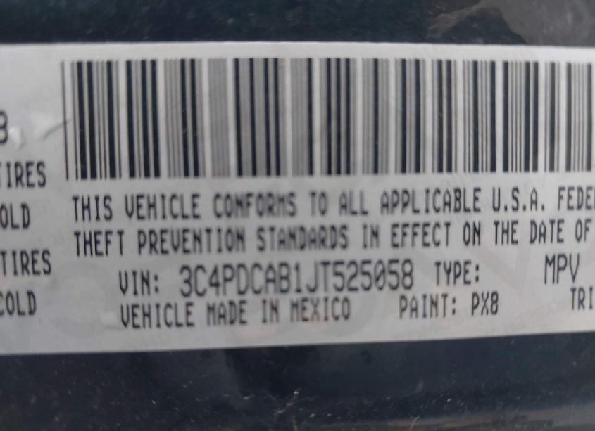 Photo 9 of 2018 Dodge Journey SE (VIN 3C4PDCAB1JT525058)