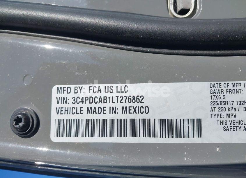 Photo 9 of 2020 Dodge Journey SE VALUE (VIN 3C4PDCAB1LT276862)