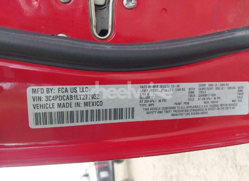 Photo 9 of 2020 Dodge Journey SE VALUE (VIN 3C4PDCAB1LT277932)