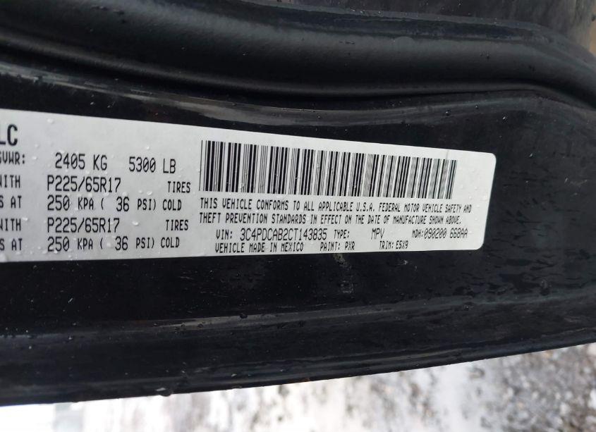 Photo 9 of 2012 Dodge Journey SE/AVP (VIN 3C4PDCAB2CT143835)