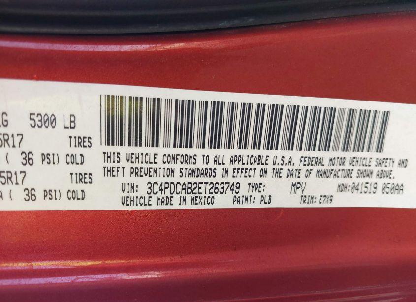 Photo 9 of 2014 Dodge Journey SE (VIN 3C4PDCAB2ET263749)