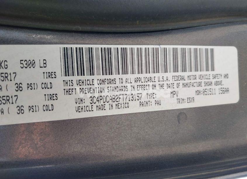 Photo 9 of 2015 Dodge Journey AMERICAN VALUE PKG (VIN 3C4PDCAB2FT713157)