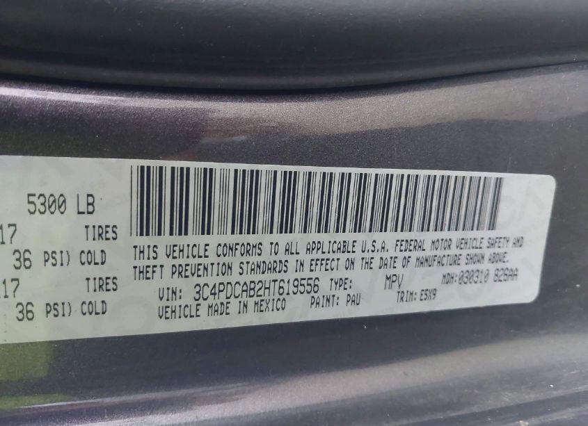 Photo 9 of 2017 Dodge Journey SE (VIN 3C4PDCAB2HT619556)