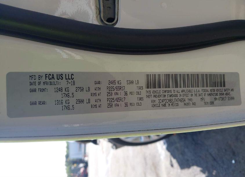 Photo 9 of 2018 Dodge Journey SE (VIN 3C4PDCAB2JT474654)