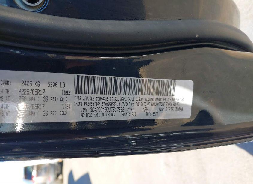 Photo 9 of 2018 Dodge Journey SE (VIN 3C4PDCAB2JT517552)