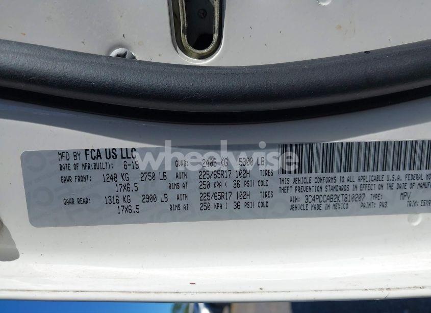 Photo 9 of 2019 Dodge Journey SE VALUE PACKAGE (VIN 3C4PDCAB2KT810207)