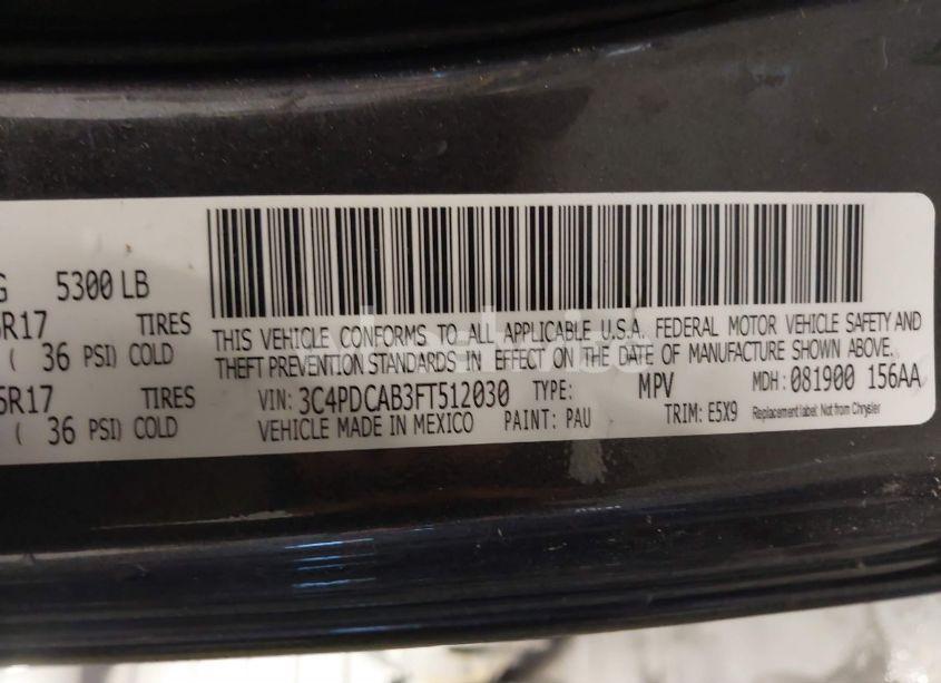 Photo 9 of 2015 Dodge Journey AMERICAN VALUE PKG (VIN 3C4PDCAB3FT512030)