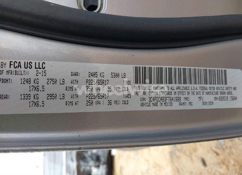 Photo 9 of 2015 Dodge Journey SE (VIN 3C4PDCAB3FT641689)