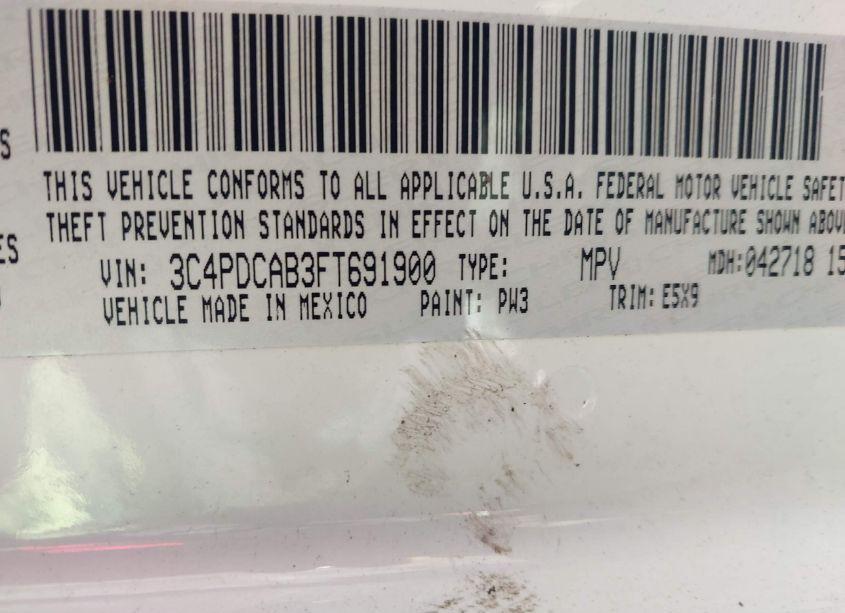 Photo 9 of 2015 Dodge Journey AMERICAN VALUE PKG (VIN 3C4PDCAB3FT691900)
